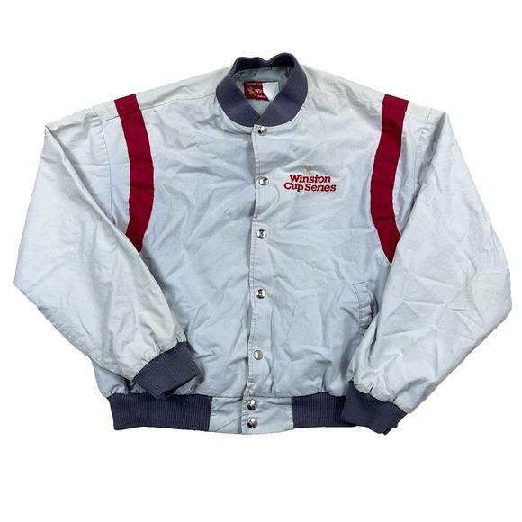 swingster Other - Vintage Winston Cup Jacket Men Large Gray Bomber USA 80s 90s Nascar Racing Worn